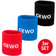 Gewo Set 3 x Svettband röd/blå/svart