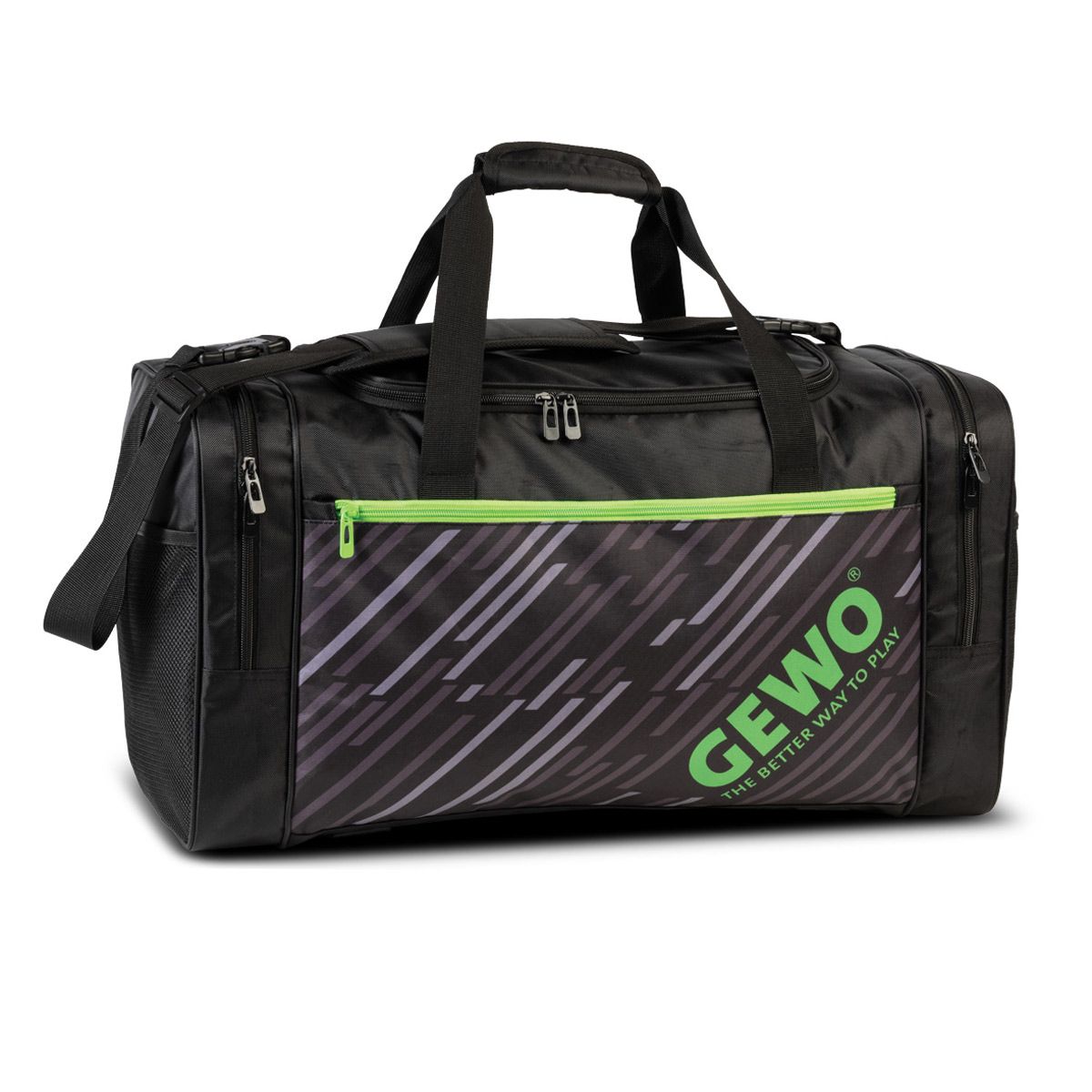 Gewo Sportsbag Stripes L svart/lime