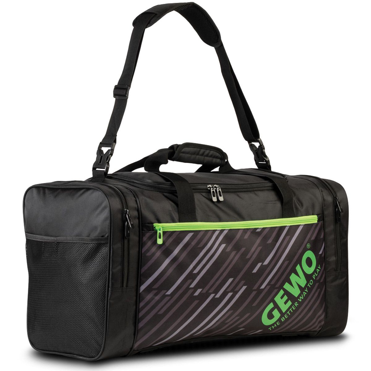 Gewo Sportsbag Stripes L svart/lime