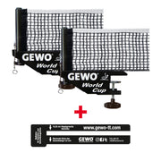 Gewo Set 2 x Nät & Stolpe World Cup svart + 1 mätverktyg